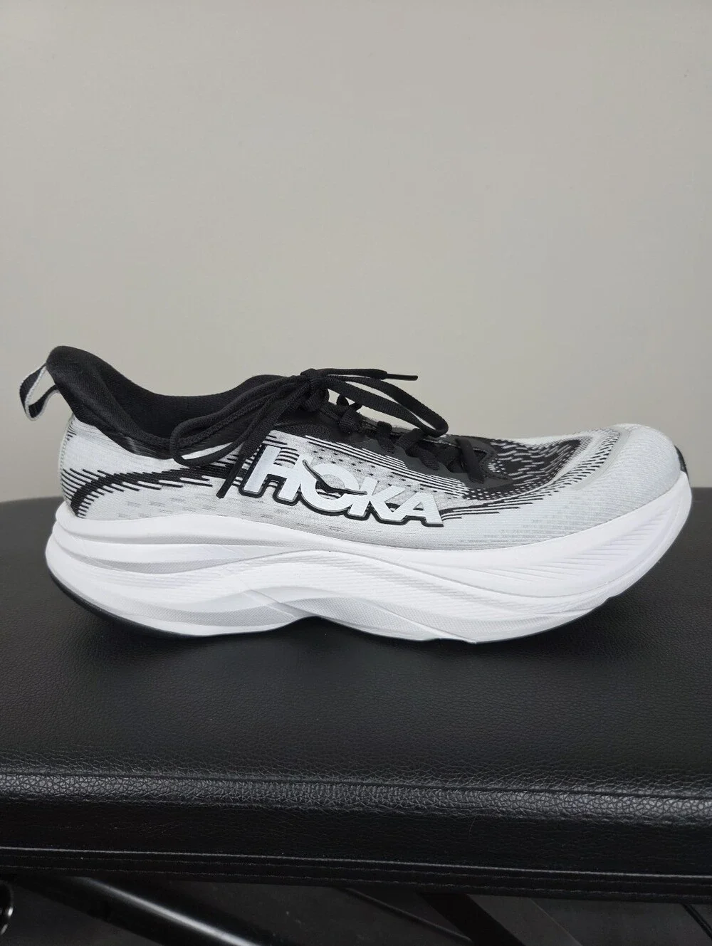 HOKA Skyflow White Black Women’s Running Shoes Size 8.5B Medium Athletic Sneaker